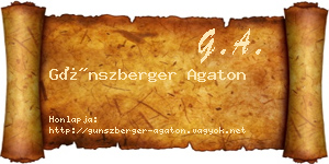 Günszberger Agaton névjegykártya